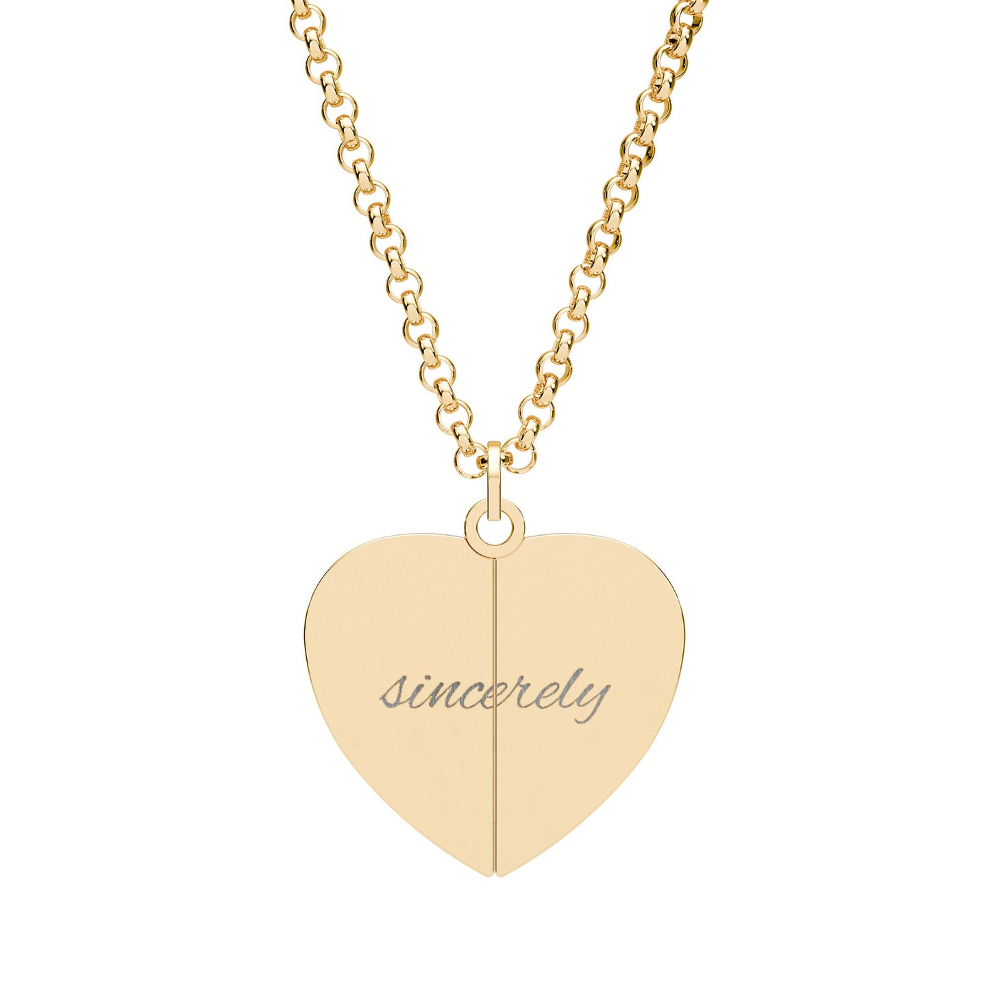 sincerely engraved secret message heart necklace