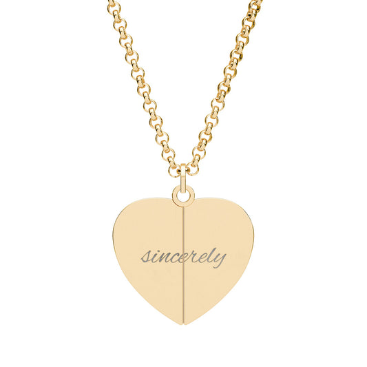 sincerely engraved secret message heart necklace