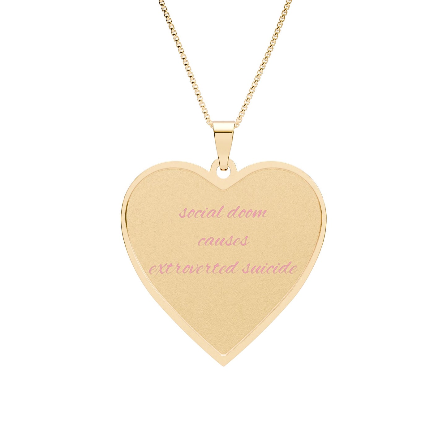 social doom causes extroverted suicide engraved photo necklace