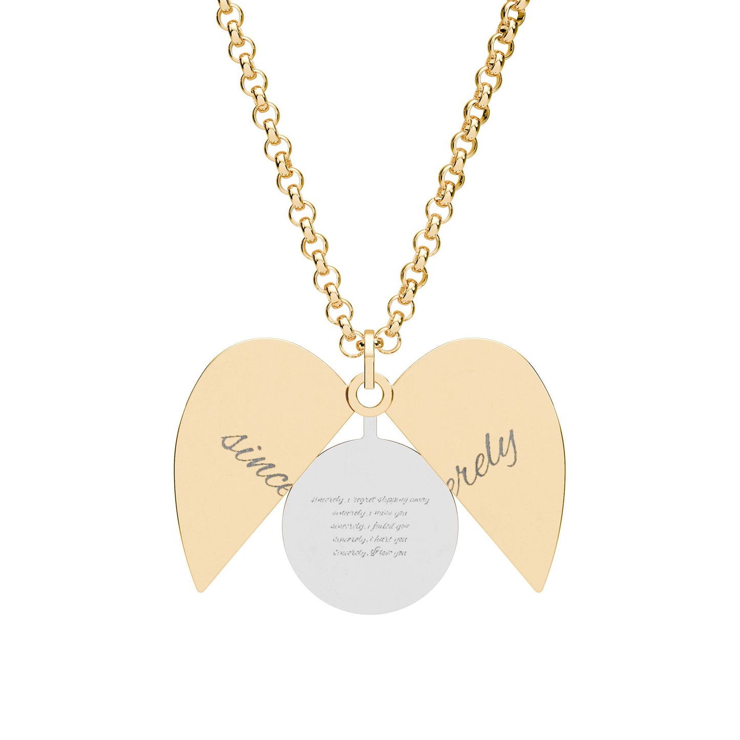 sincerely engraved secret message heart necklace