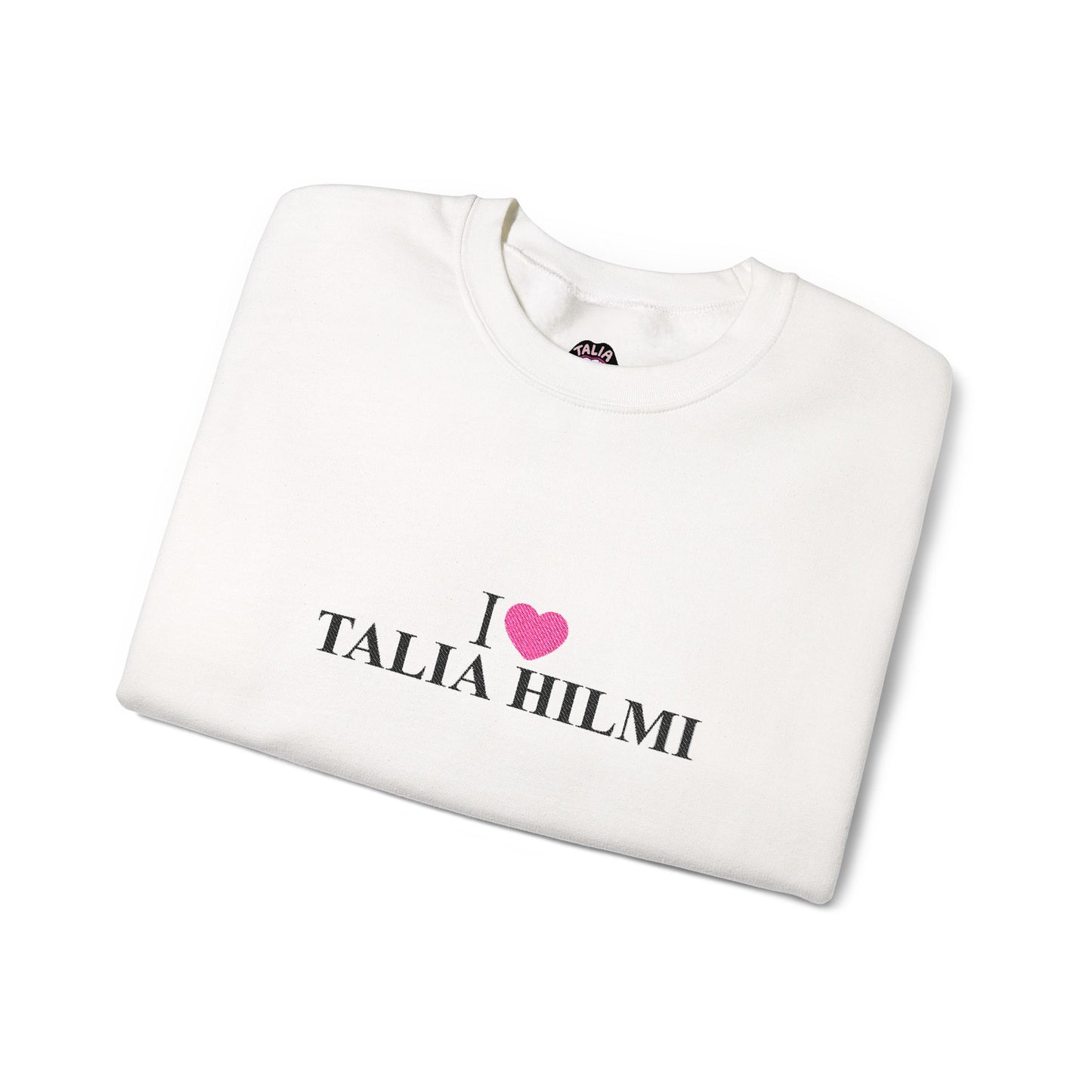 i heart talia hilmi embroidered crewneck sweatshirt