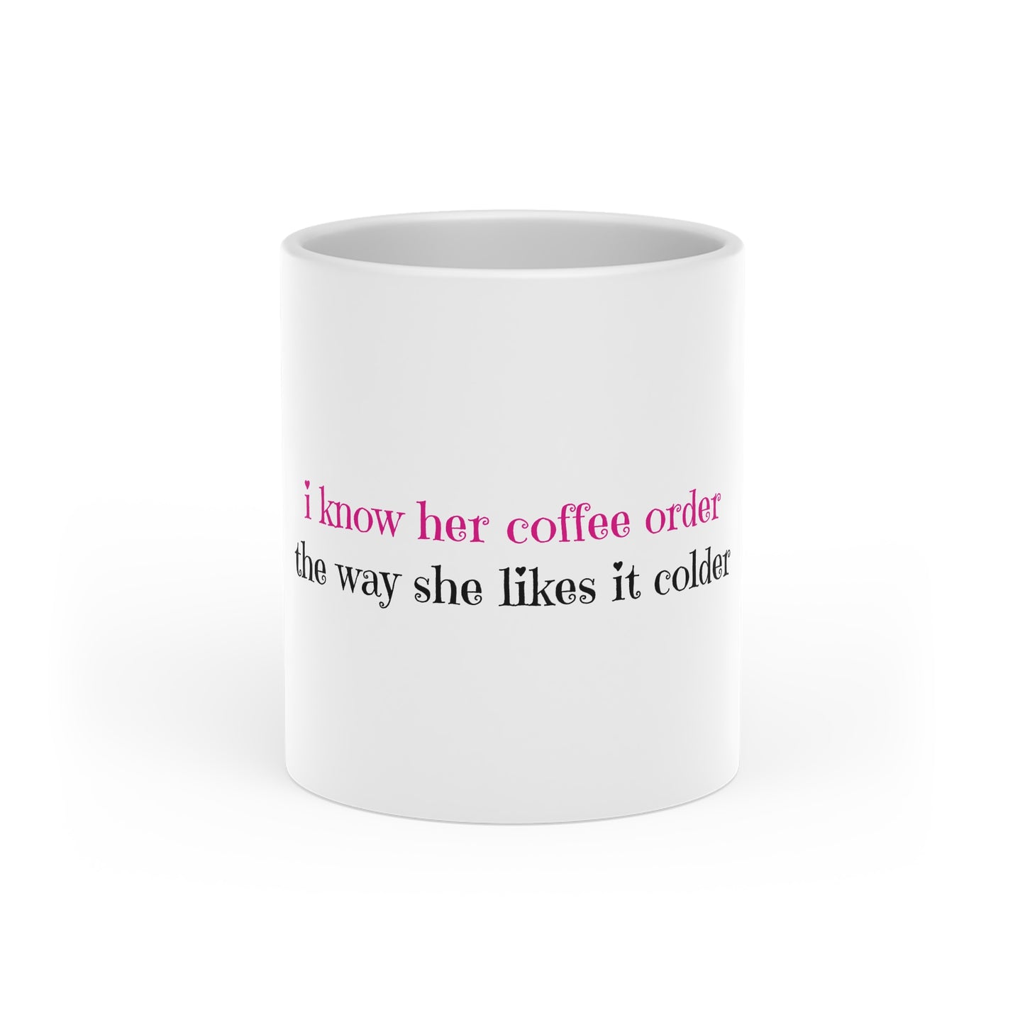 i know her coffee order heart mug