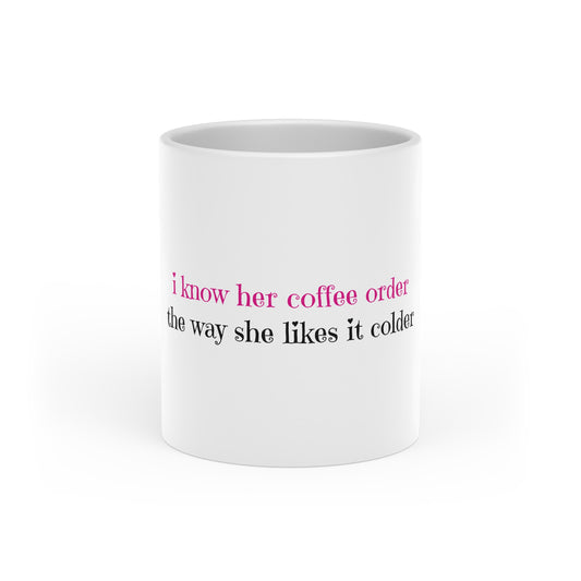 i know her coffee order heart mug
