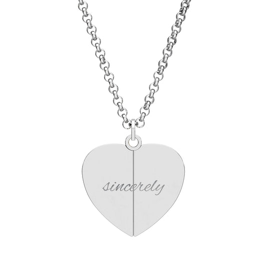 sincerely engraved secret message heart necklace
