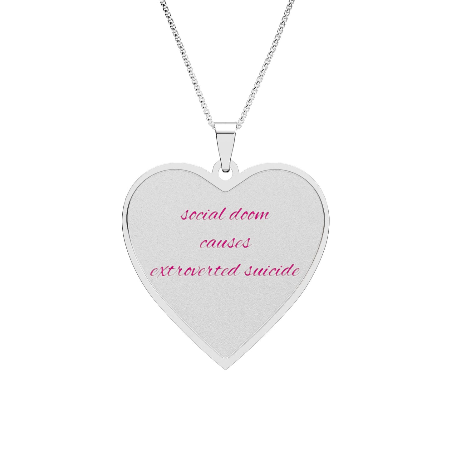 social doom causes extroverted suicide engraved photo necklace