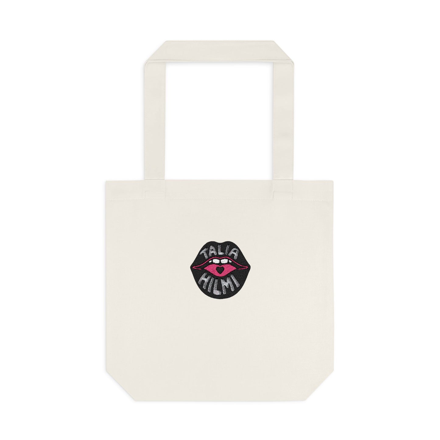 Talia Hilmi logo embroidered tote bag