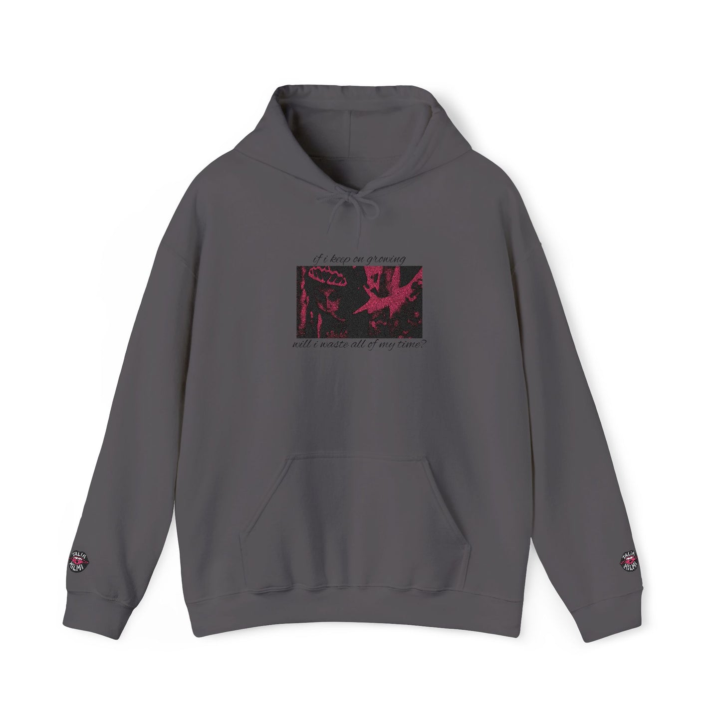if i keep on growing will i waste all of my time? embroidered graphic hoodie