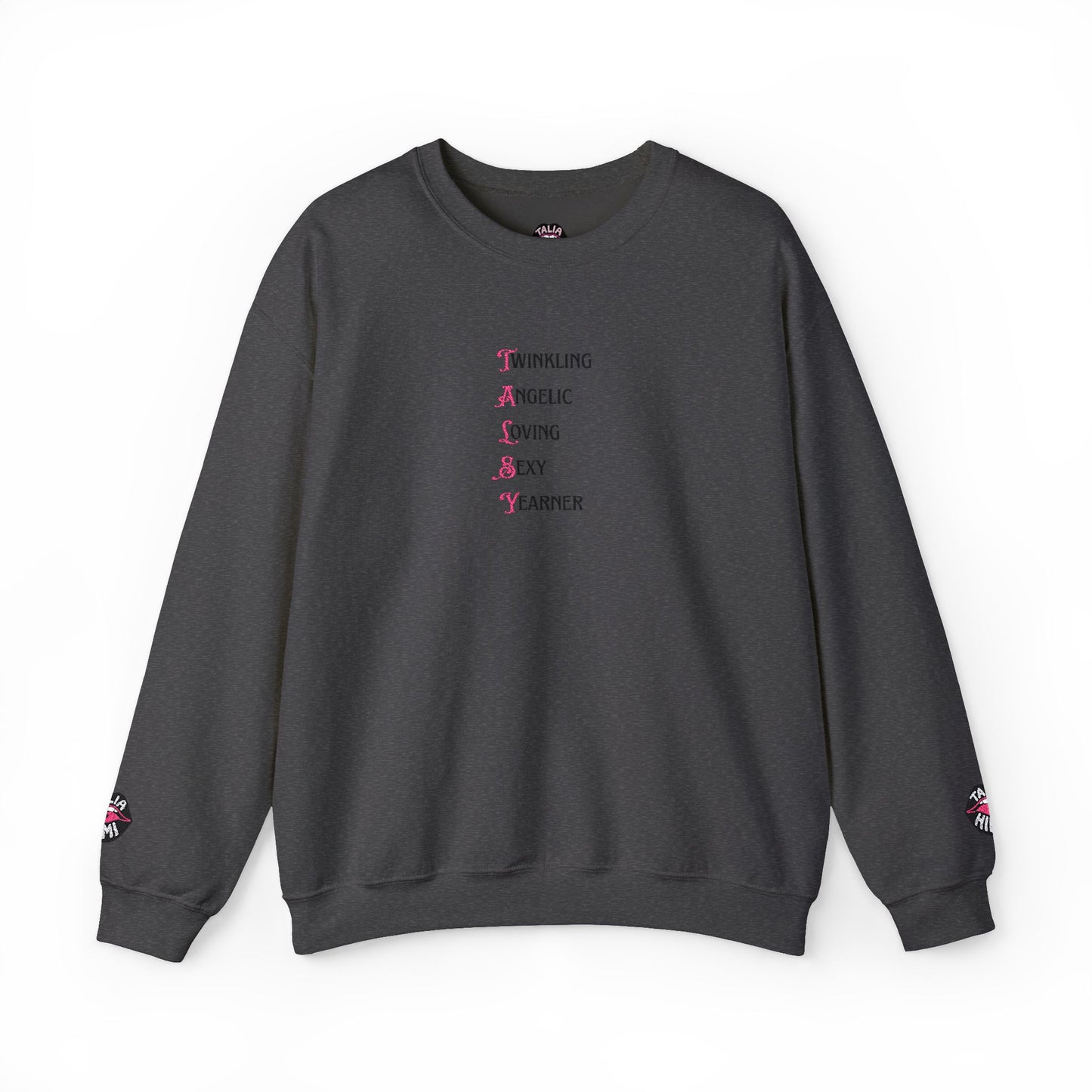 a talsy is... embroidered crewneck sweatshirt