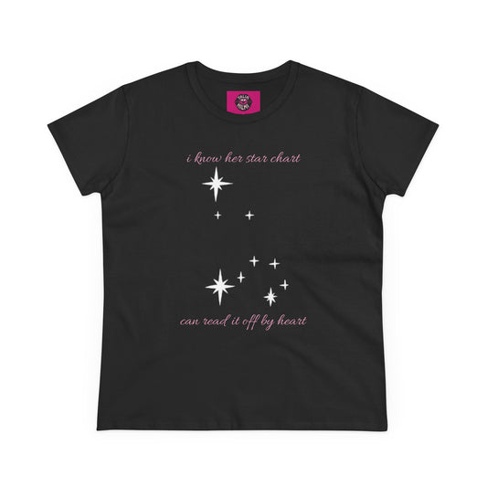 i know her star chart (leo) cotton tee