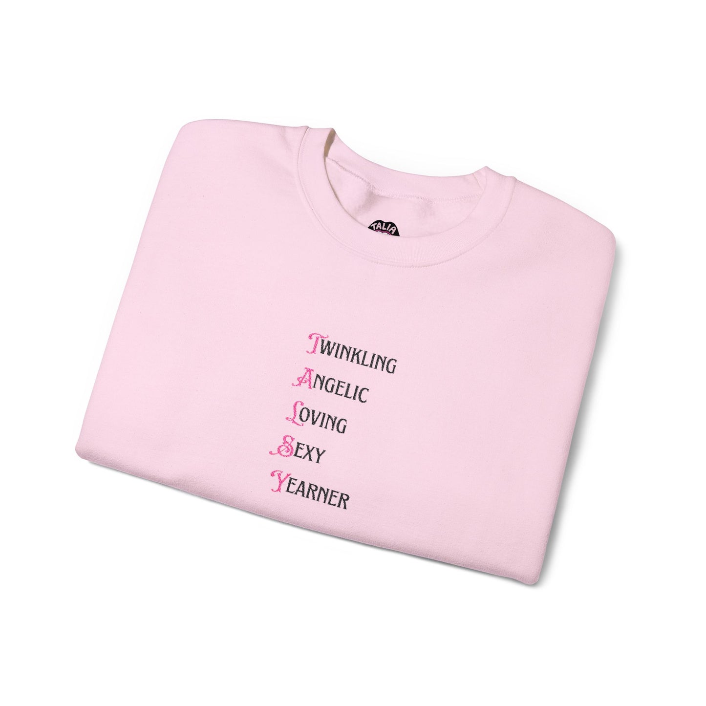 a talsy is... embroidered crewneck sweatshirt