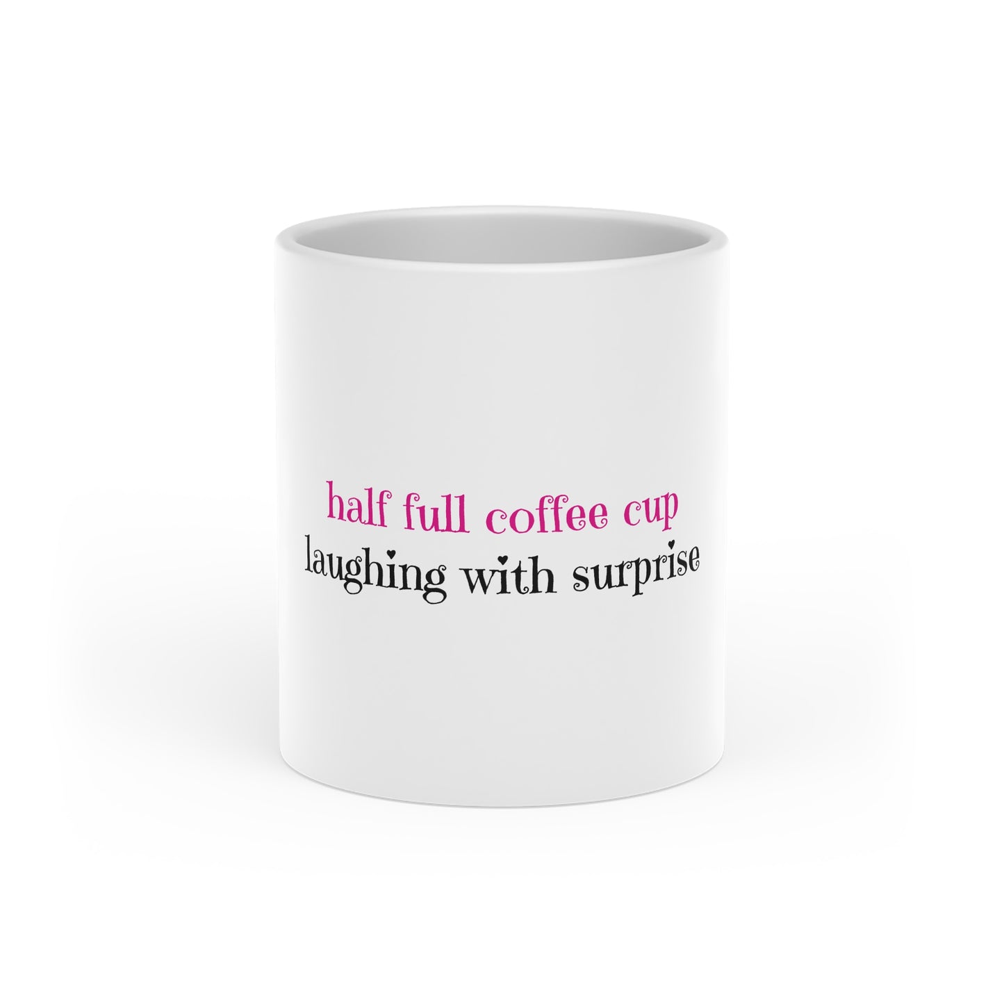 half full coffee cup heart mug