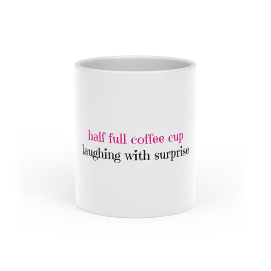 half full coffee cup heart mug