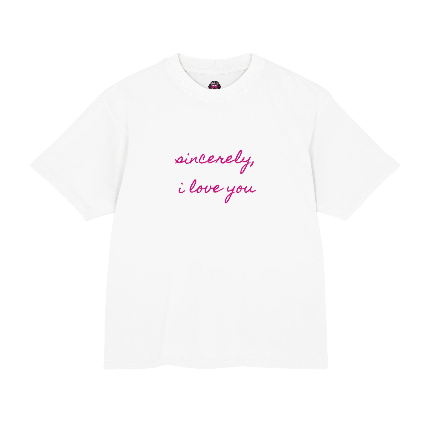 sincerely, i love you graphic oversized tee