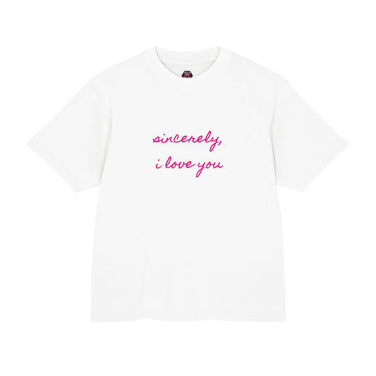 sincerely, i love you graphic oversized tee