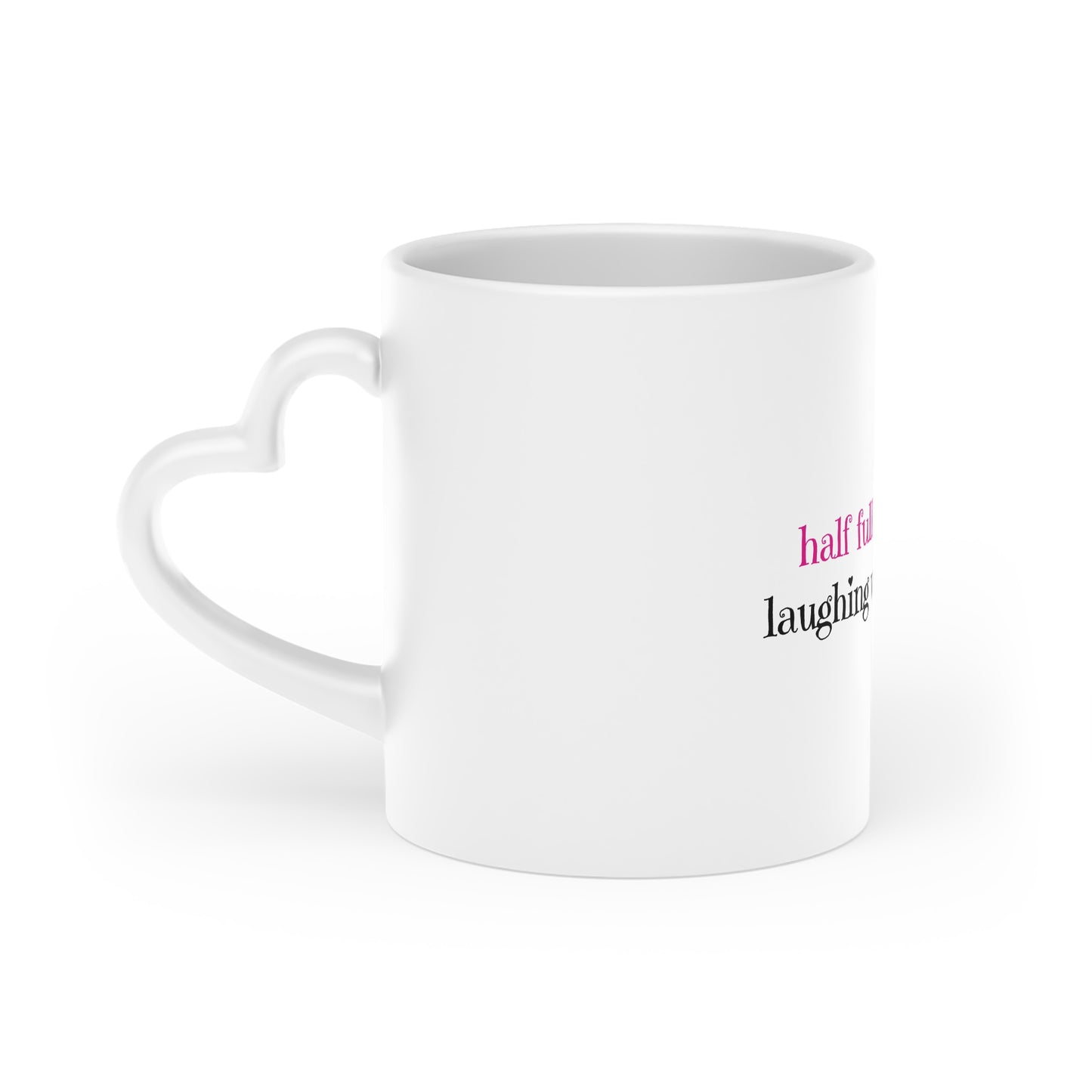 half full coffee cup heart mug