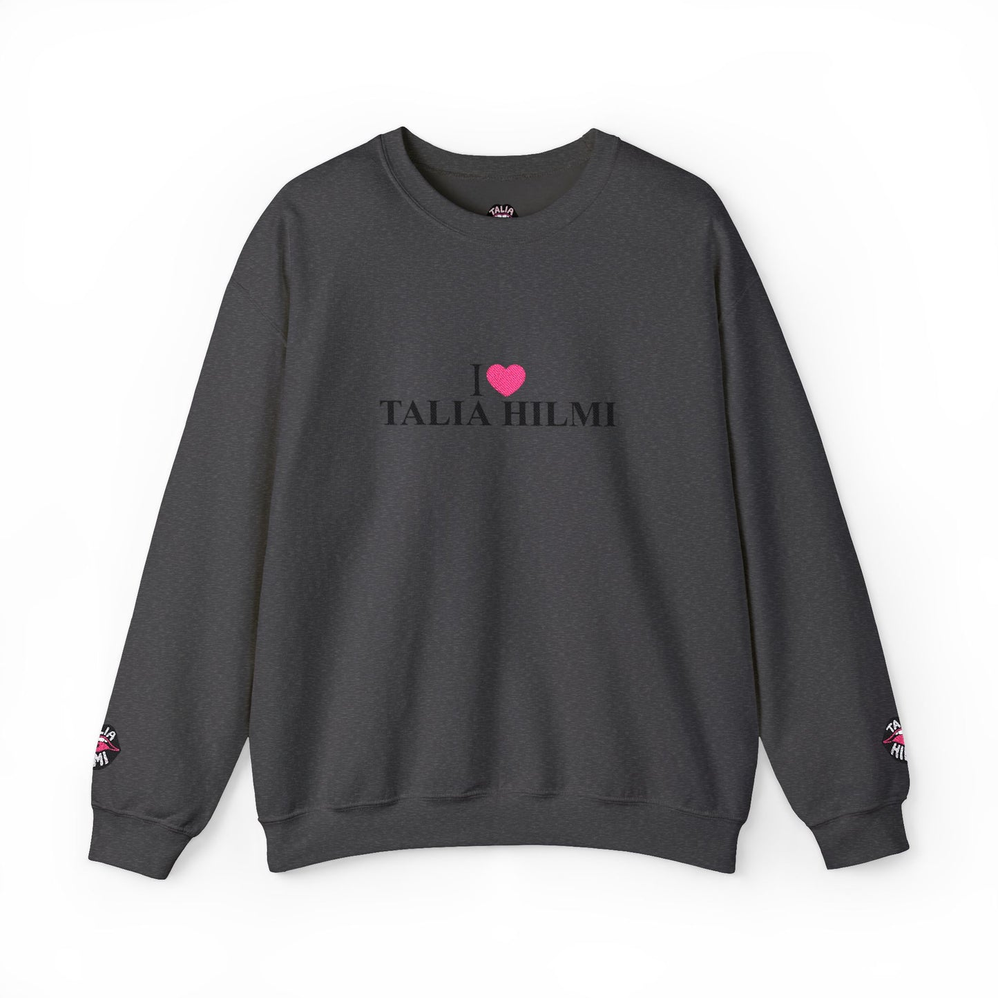 i heart talia hilmi embroidered crewneck sweatshirt