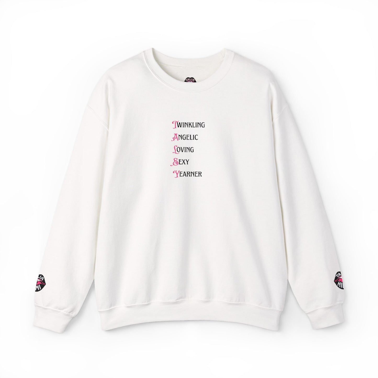 a talsy is... embroidered crewneck sweatshirt